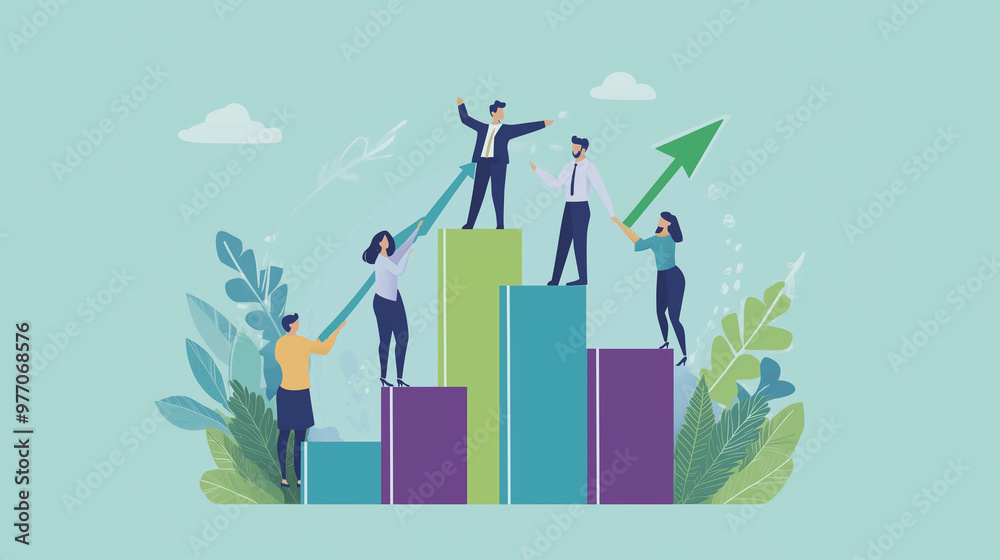A Business Performance Themed Picture: Teamwork, Business Growth, Business Strategy, Growth Strategy. A Business Performance Themed Picture: Teamwork, Business Growth, Business Strategy, Growth Strategy.