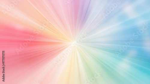 Abstract Radiant Light Burst with Soft Pastel Colors in a Dynamic Gradient Background