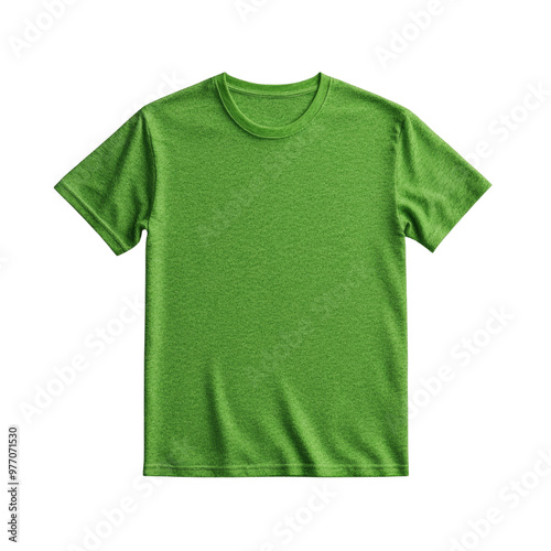 Plain green t shirt on a transparent background ready for design photo