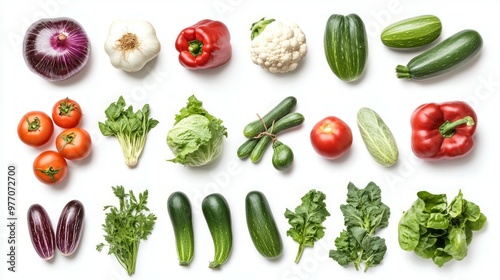 Wallpaper Mural fresh vegetables on white background
 Torontodigital.ca