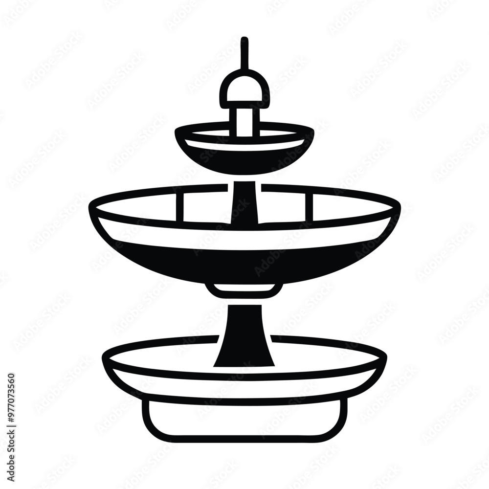 a Fountain icon, vector silhouette illustration, isolated white background a Fountain icon, vector silhouette illustration, isolated white background