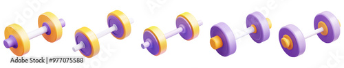 Barbells Collection For Gym And Workout Visuals, Isolated On Transparent Png Background. Generative Ai 