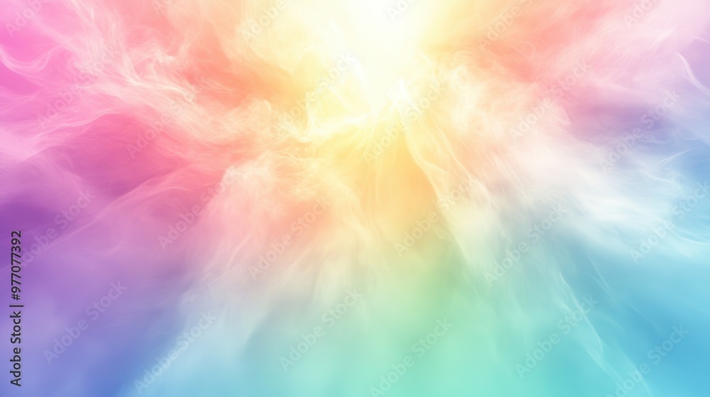 Abstract Colorful Background with Soft Gradient and Light Burst in Pastel Tones Abstract Colorful Background with Soft Gradient and Light Burst in Pastel Tones