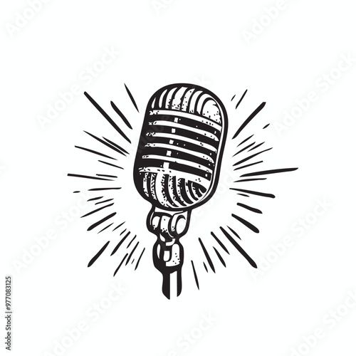 Professional Podcast Microphone for Studio Recording, microphone vector