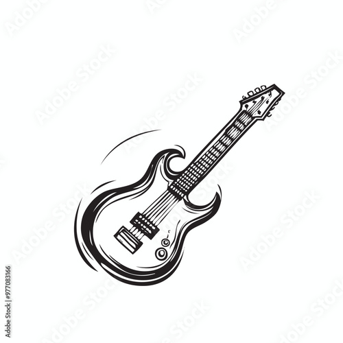 guitar vector logo, guitar vector drawing