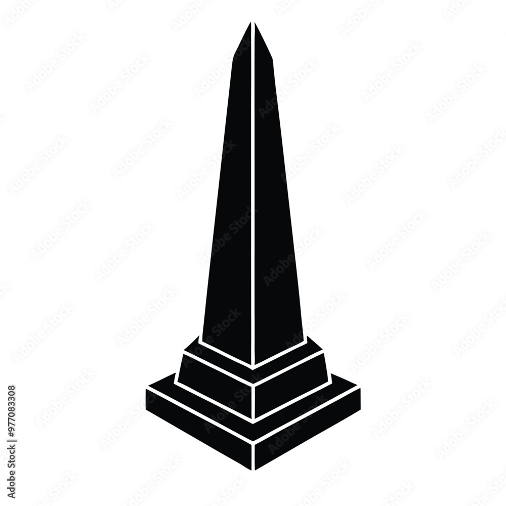 a Obelisk icon, vector silhouette illustration, isolated white background a Obelisk icon, vector silhouette illustration, isolated white background