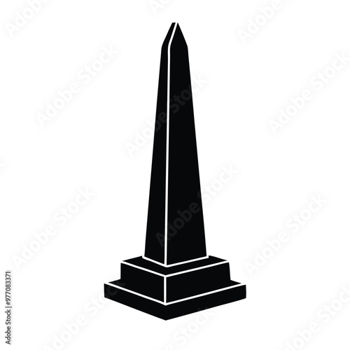 a Obelisk icon, vector silhouette illustration, isolated white background 