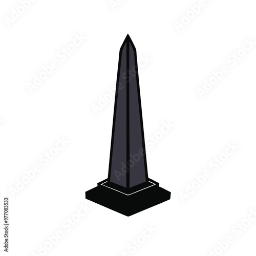 a Obelisk icon, vector silhouette illustration, isolated white background 