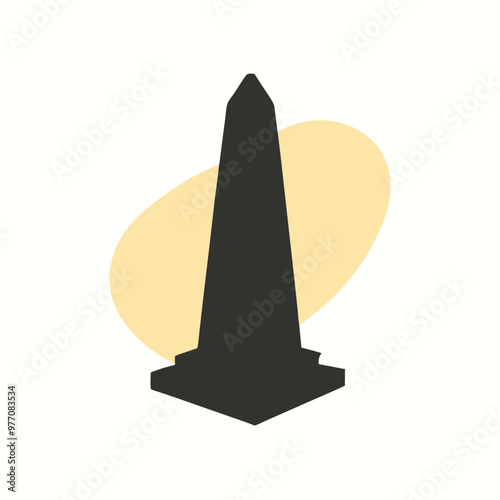 a Obelisk icon, vector silhouette illustration, isolated white background 
