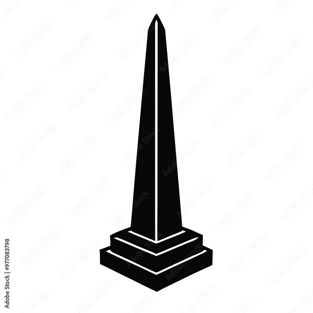 a Obelisk icon, vector silhouette illustration, isolated white background a Obelisk icon, vector silhouette illustration, isolated white background