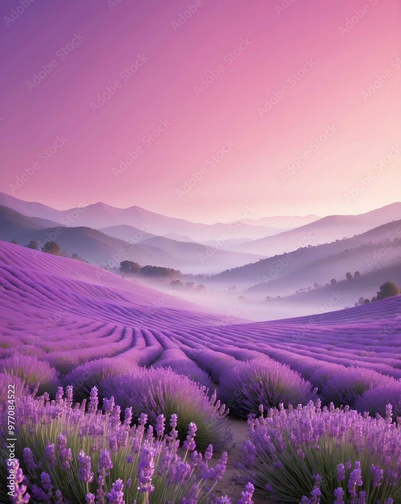 Fototapeta premium Blended gradient of lavender and pink hues