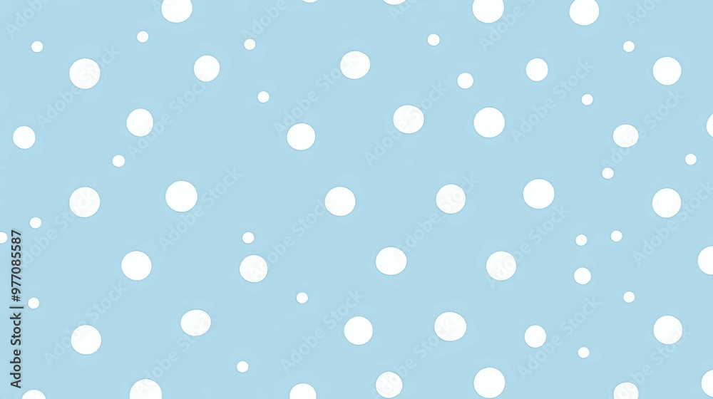 White Polka Dots on Light Blue Background White Polka Dots on Light Blue Background