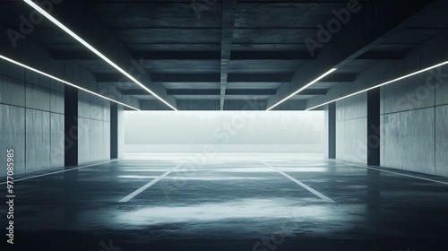 New underground parking road landscape 