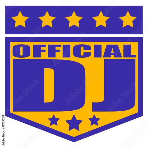 Cool Official DJ Club Music Party Text Lettering Design Lover Art Vector Illustration Card T-Shirt Poster Sticker Graphic Print Decorative Drawing Isolated Logo Decoration Symbol Creative Cool Style
