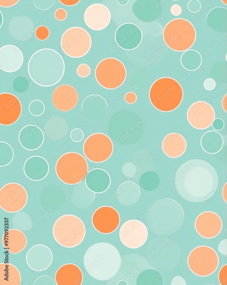 Mint green and pastel orange gradient polka dots Mint green and pastel orange gradient polka dots