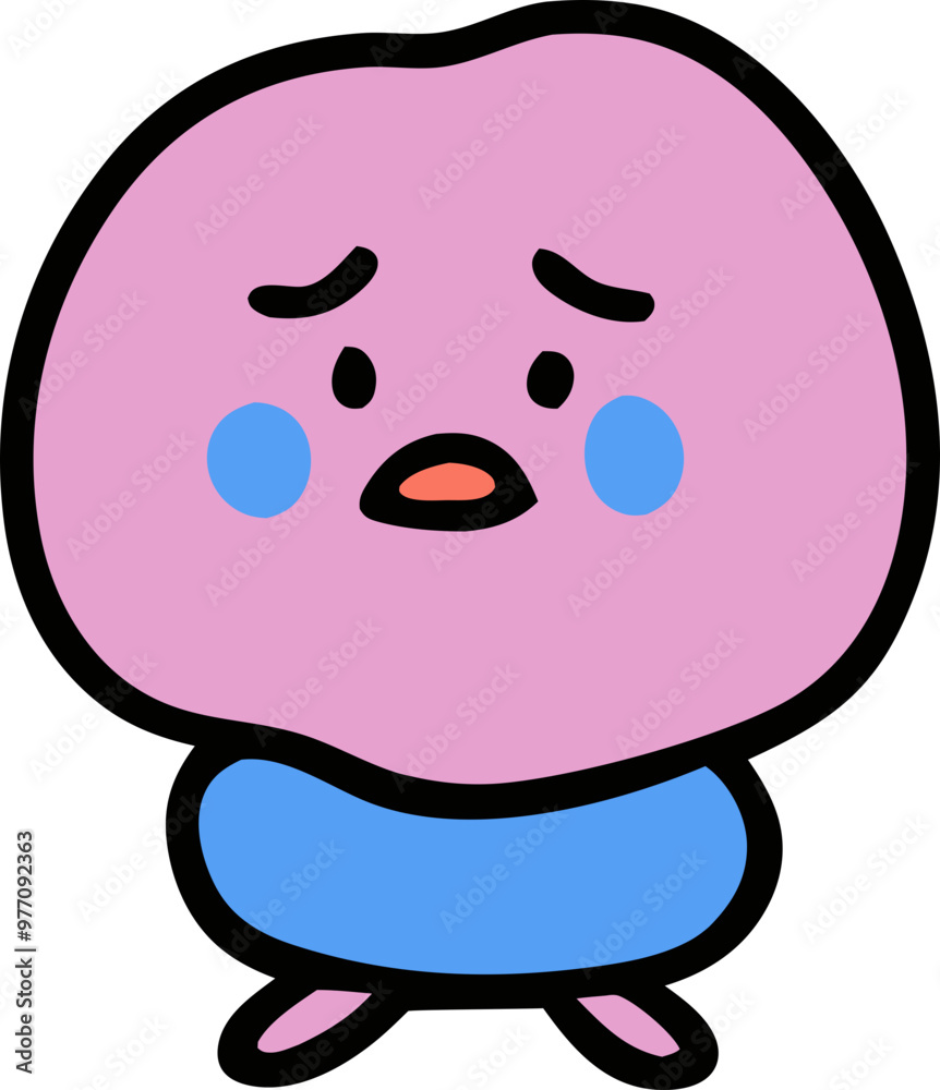 Obraz premium cute character round 