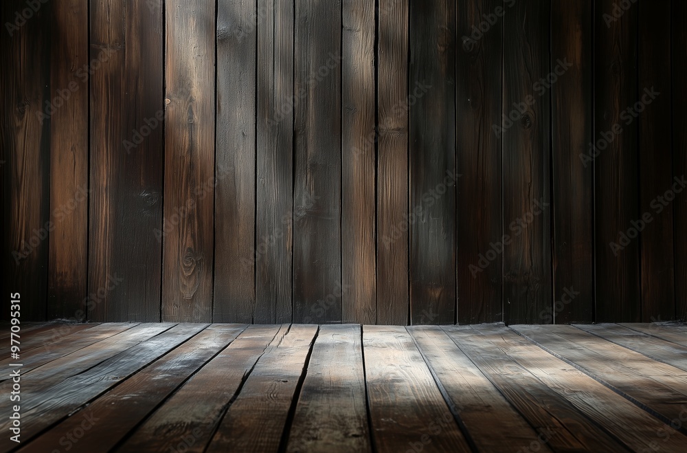 Dark brown wooden background, with soft lighting and shadows. Old wood sheets. Plywood. Dark brown wooden background, with soft lighting and shadows. Old wood sheets. Plywood.