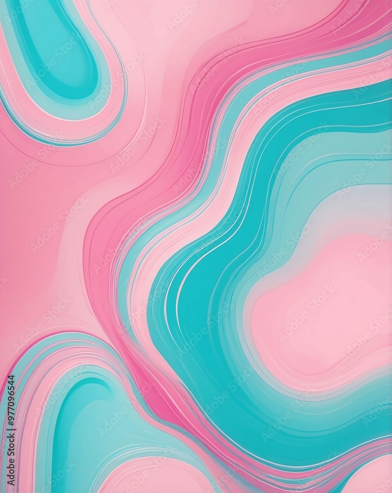 Fototapeta premium Smooth pastel blend of pink and turquoise