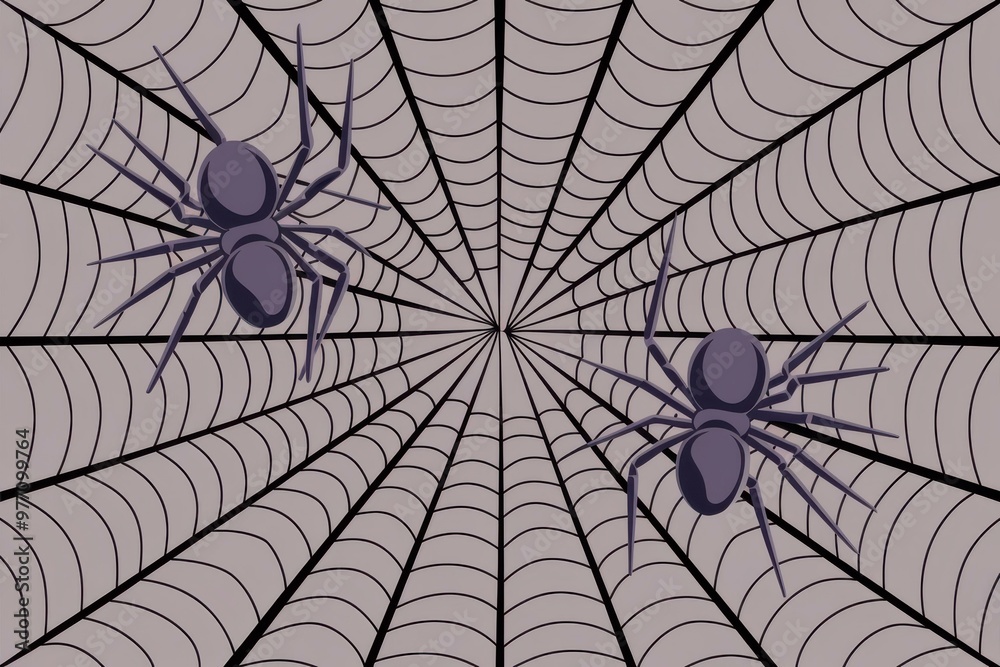 Obraz premium Modern Minimalist Spider Web Illustration for Halloween - Creative Graphic Design for Marketing, Education, and Seasonal Decor