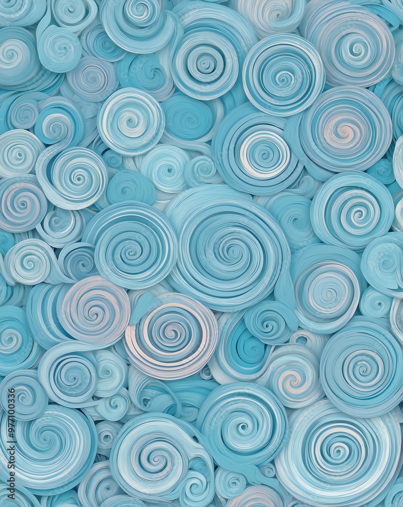 Subtle blend of pastel blue spirals Subtle blend of pastel blue spirals