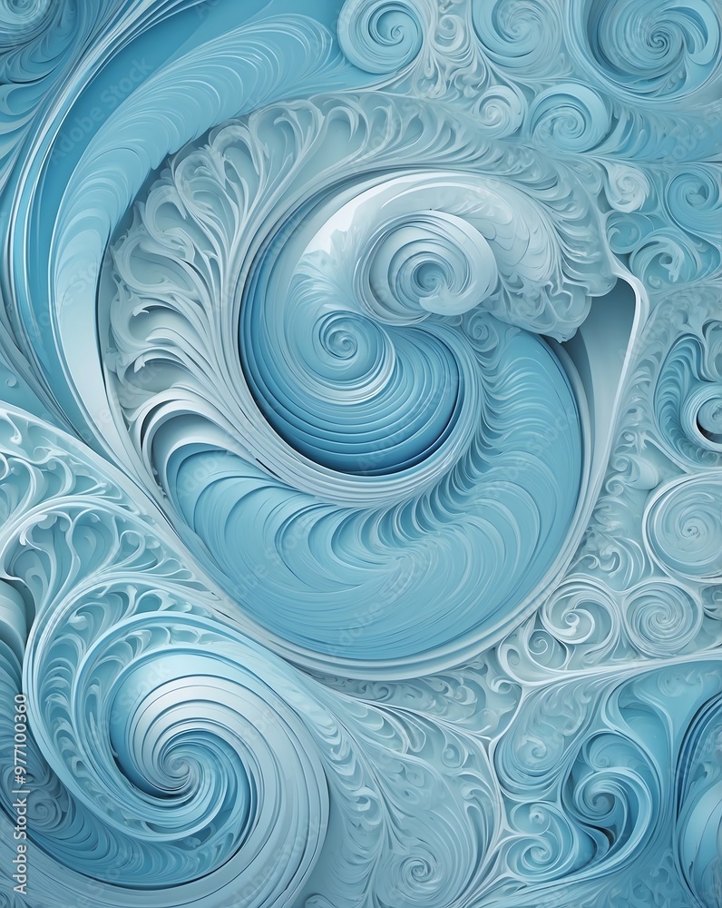 Subtle blend of pastel blue spirals