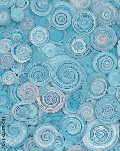 Subtle blend of pastel blue spirals