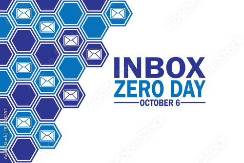 Inbox zero day wallpaper with shapes and typography, banner, card, poster, template. Inbox zero day, background