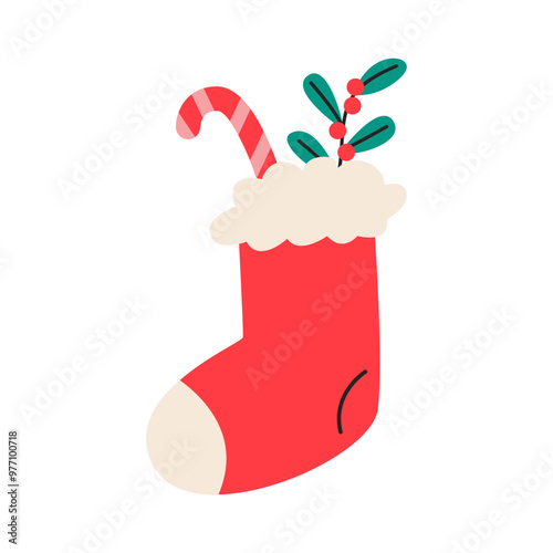 Christmas stockings with candy cane