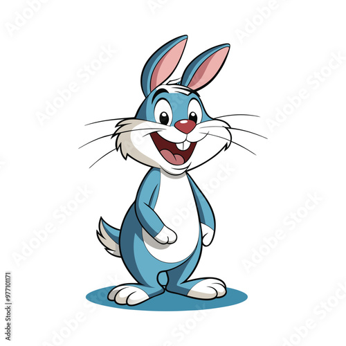 create a laughing rabbit standing vector illustration design