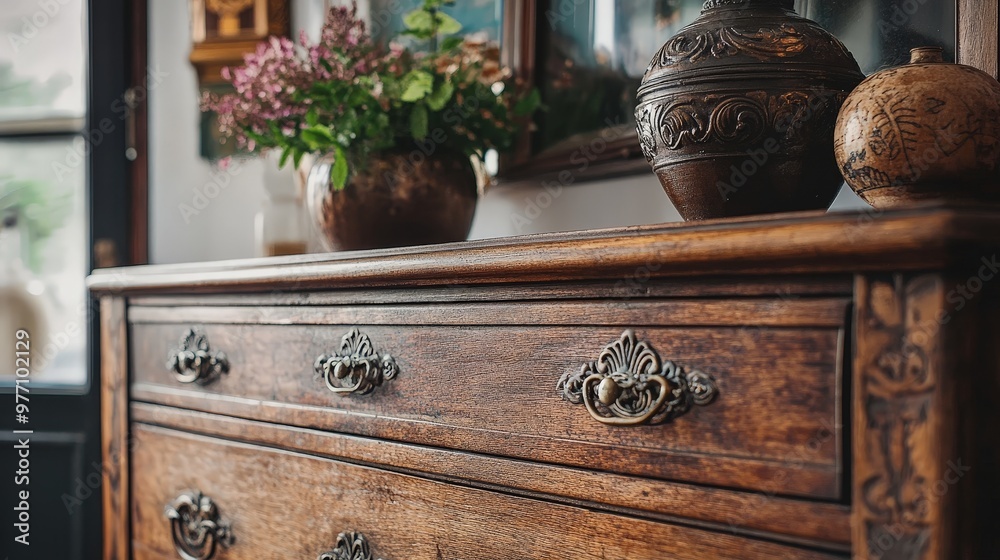 Close up of wooden hutch