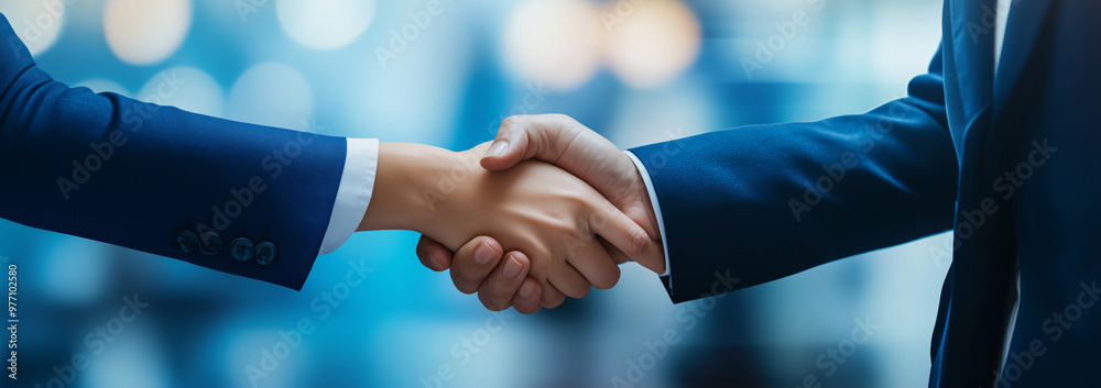 Businesswoman handshake - business meeting and partnership concept copy space Businesswoman handshake - business meeting and partnership concept copy space