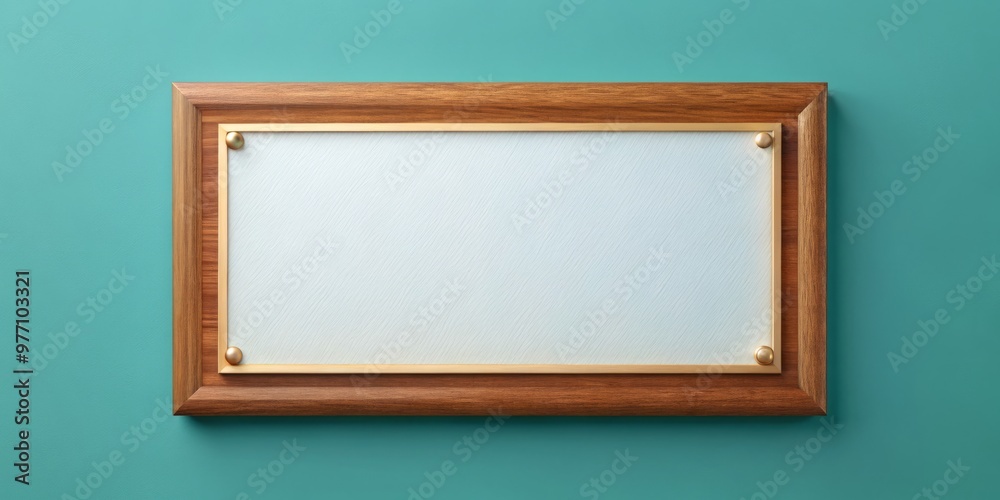 A clean and simple rectangular plaque mock-up isolated on a solid color background allowing for easy customization and A clean and simple rectangular plaque mock-up isolated on a solid color background allowing for easy customization and