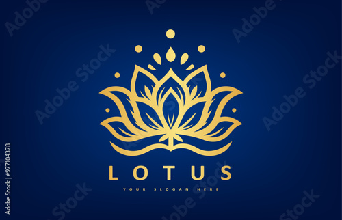 Lotus flower logo vector design