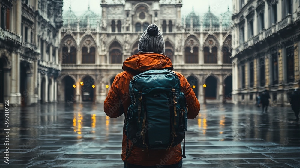A traveler capturing photos of historical landmarks, immersed in the rich history and architectural marvels of a new city.