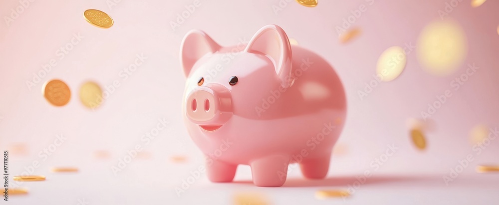 The Piggy Bank With Coins The Piggy Bank With Coins