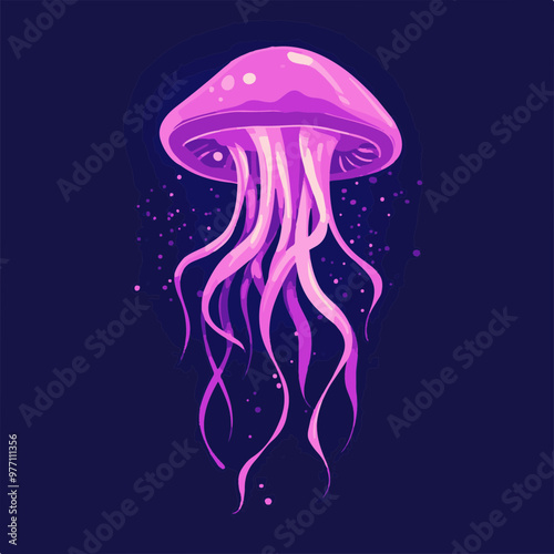 Vibrant Vector Jellyfish with Ethereal Glow