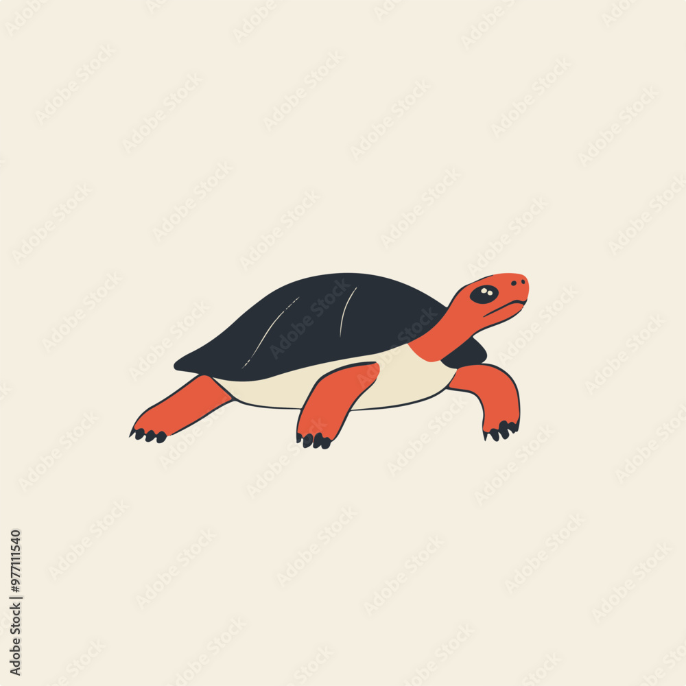 Fototapeta premium Vector Illustration of a Colorful Turtle on Light Background