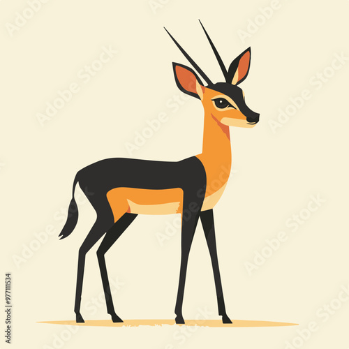 Stylized Vector Illustration of a Stylish Antelope