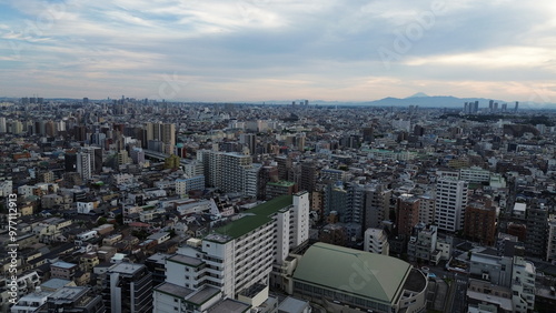 Drone view of Tokyo , Japan