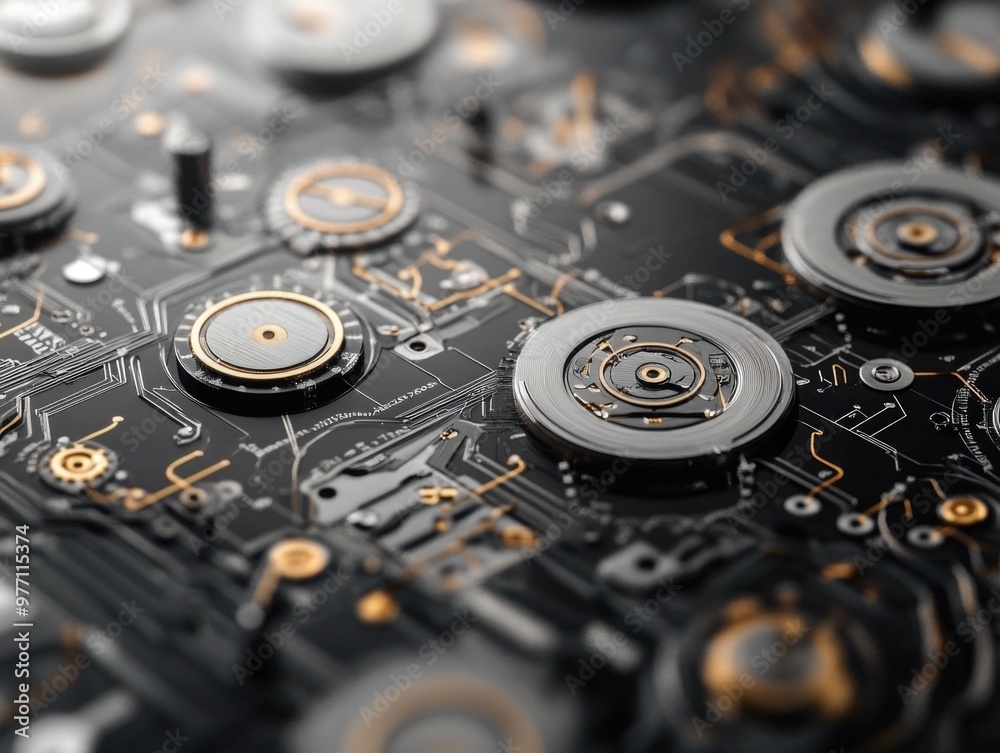 Microchip Circuit Board in Focus Microchip Circuit Board in Focus