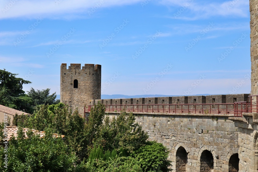 Obraz premium Wall of Carcassonne in France