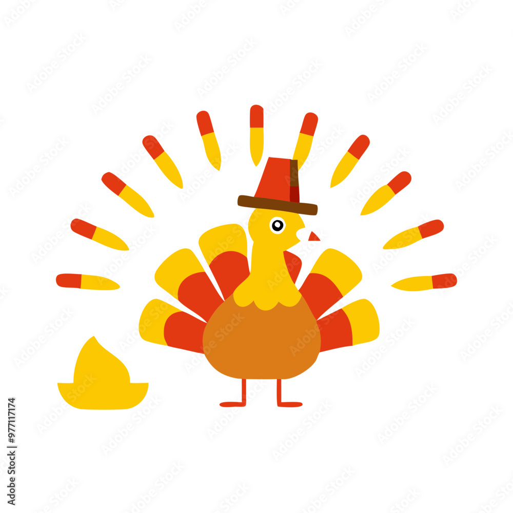 Vector icon of a turkey for Thanksgiving celebration, festive design, colorful and cheerful Vector icon of a turkey for Thanksgiving celebration, festive design, colorful and cheerful