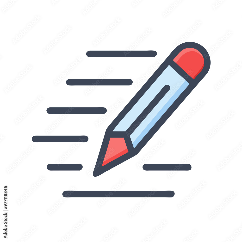Red Pen and Pencil Icon Red Pen and Pencil Icon