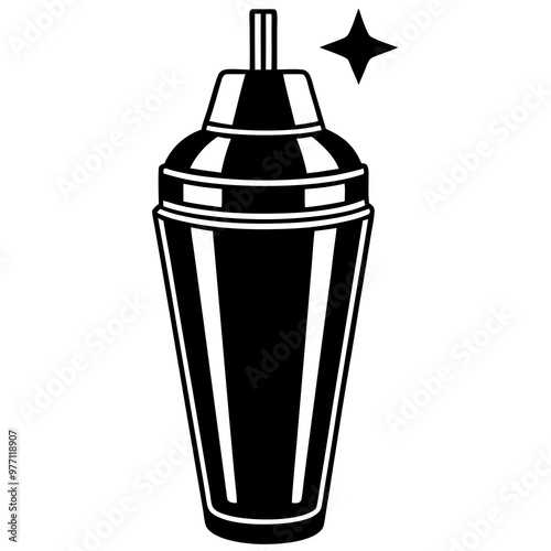 Cocktail shaker vector illustration in cartoon, clipart, and line art for creative designs.