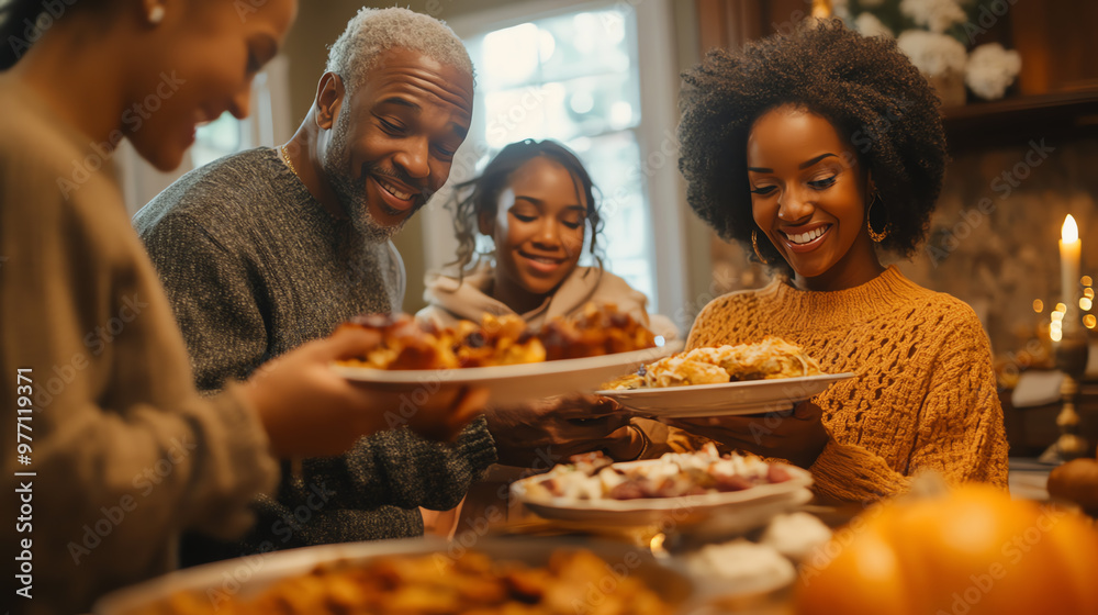 A joyful family gathering around the dining table, sharing delicious homemade dishes during a festive celebration. A joyful family gathering around the dining table, sharing delicious homemade dishes during a festive celebration.