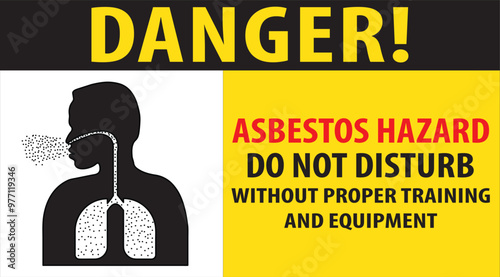 Asbestos hazard danger sign vector.eps