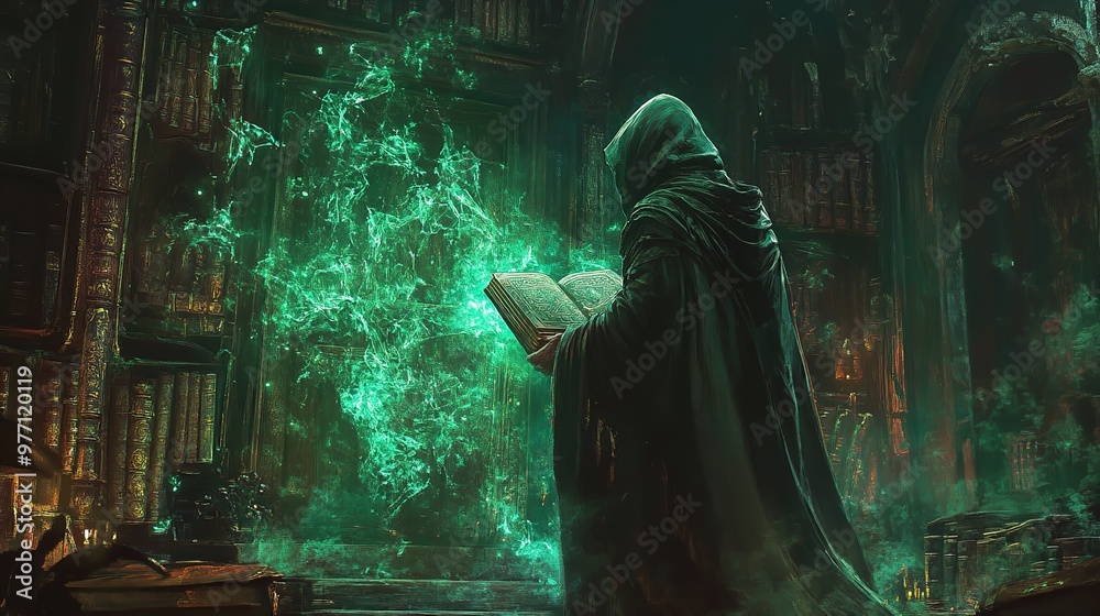 A hooded figure intensely focuses on their laptop, surrounded by neon green code, in a dimly lit, high-tech environment. A hooded figure intensely focuses on their laptop, surrounded by neon green code, in a dimly lit, high-tech environment.