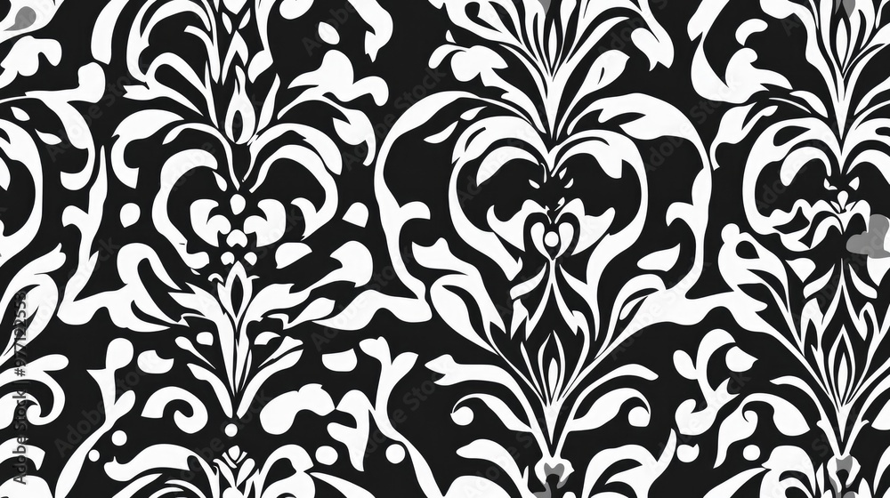 Seamless repeating wallpaper pattern in black and white Abstract monochrome texture suitable for web pages textures cards posters fabrics and textiles Seamless repeating wallpaper pattern in black and white Abstract monochrome texture suitable for web pages textures cards posters fabrics and textiles