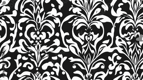 Seamless repeating wallpaper pattern in black and white Abstract monochrome texture suitable for web pages textures cards posters fabrics and textiles