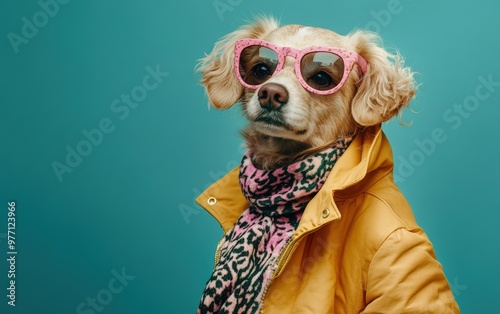 Animals in beautiful and fashionable modern clothes professional advertising photo  photo